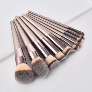 Conjunto de pincéis de maquiagem champanhe