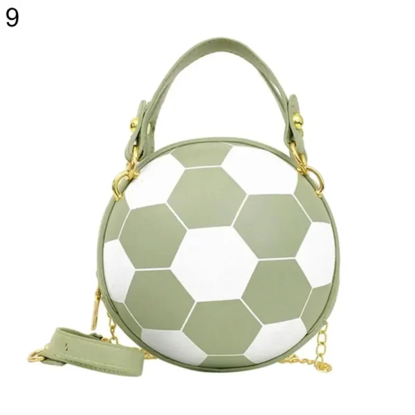 Bolsa feminina chique redonda basquete futebol em formato de barril de couro sintético bolsa de ombro crossbody - Imagem 12