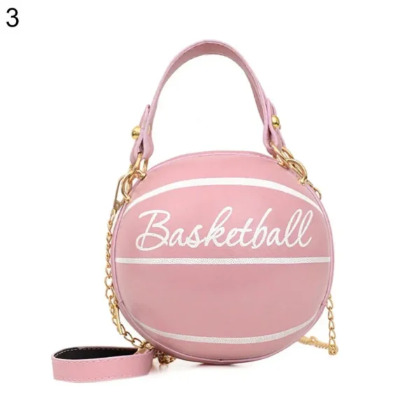 Bolsa feminina chique redonda basquete futebol em formato de barril de couro sintético bolsa de ombro crossbody - Imagem 14