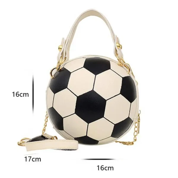 Bolsa feminina chique redonda basquete futebol em formato de barril de couro sintético bolsa de ombro crossbody - Imagem 6