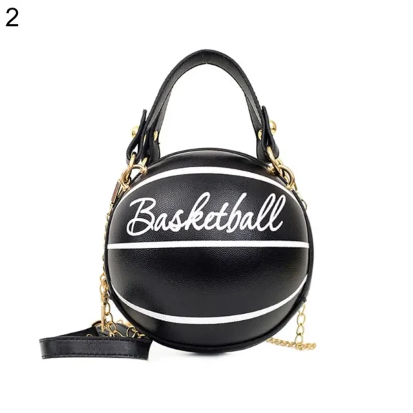 Bolsa feminina chique redonda basquete futebol em formato de barril de couro sintético bolsa de ombro crossbody - Imagem 15