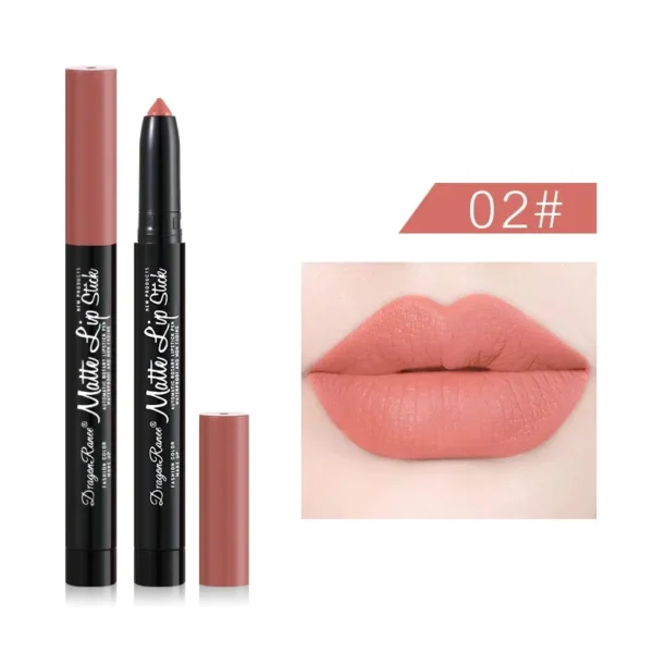 Batom lápis fosco de veludo, 12 cores, à prova d'água, de longa duração, antiaderente, sexy, rosa, vermelho. - Imagem 8