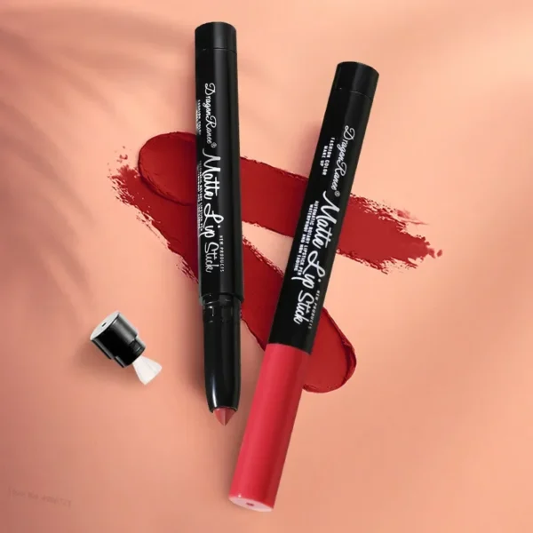 Batom lápis fosco de veludo, 12 cores, à prova d'água, de longa duração, antiaderente, sexy, rosa, vermelho. - Imagem 3