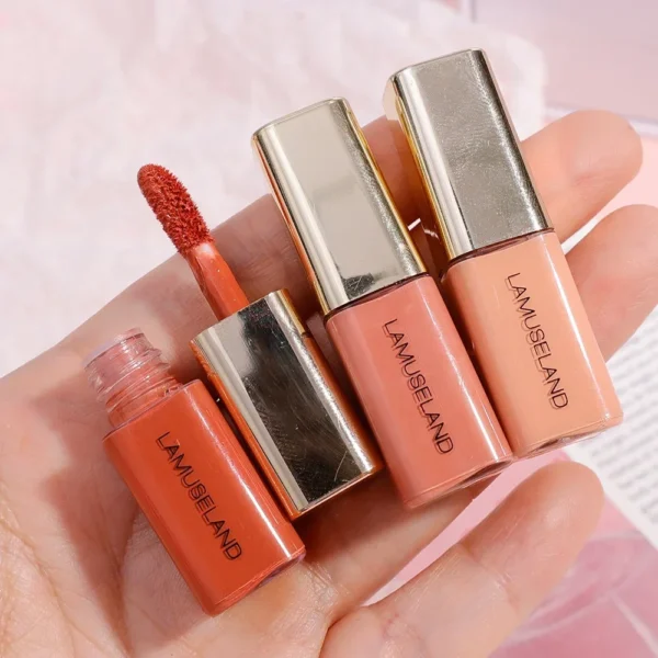 Mini blush líquido fosco, de longa duração, sedoso, suave, bochecha, blush, iluminador, bastão, maquiagem de contorno à prova d'água - Imagem 6