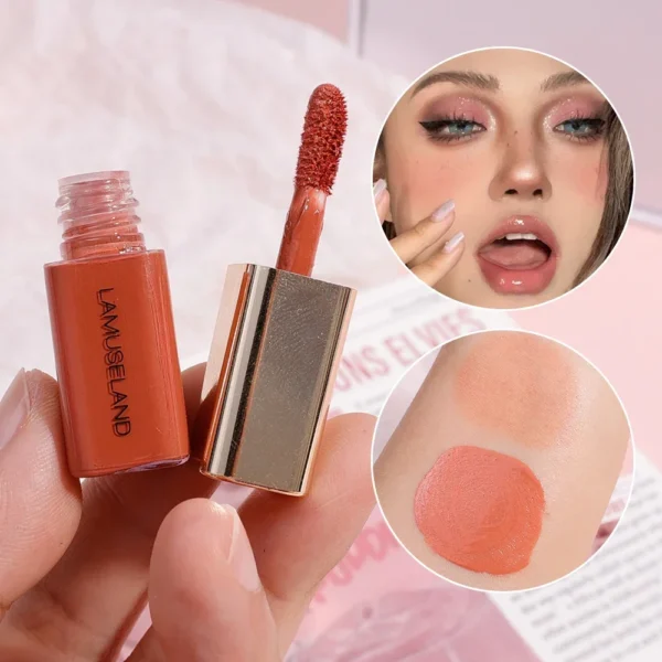 Mini blush líquido fosco, de longa duração, sedoso, suave, bochecha, blush, iluminador, bastão, maquiagem de contorno à prova d'água - Imagem 4
