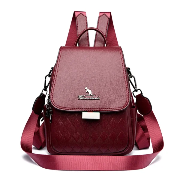 Mochila de couro de alta qualidade moda feminina saco de viagem de alta capacidade - Imagem 7