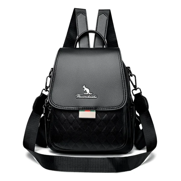 Mochila de couro de alta qualidade moda feminina saco de viagem de alta capacidade - Imagem 9