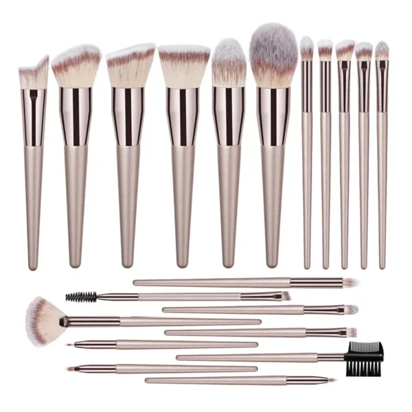 Conjunto de pincéis de maquiagem champanhe - Imagem 7
