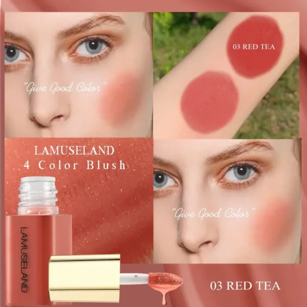 Mini blush líquido fosco, de longa duração, sedoso, suave, bochecha, blush, iluminador, bastão, maquiagem de contorno à prova d'água - Imagem 8