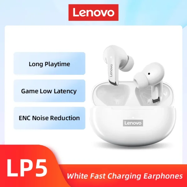 100% original lenovo lp5 sem fio bluetooth fones de ouvido alta fidelidade música com microfone esportes à prova dwaterproof água - Imagem 7