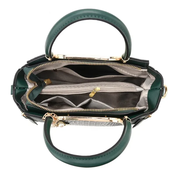 Bolsa crossbody de cor sólida feminina, detalhes trançados - Imagem 3