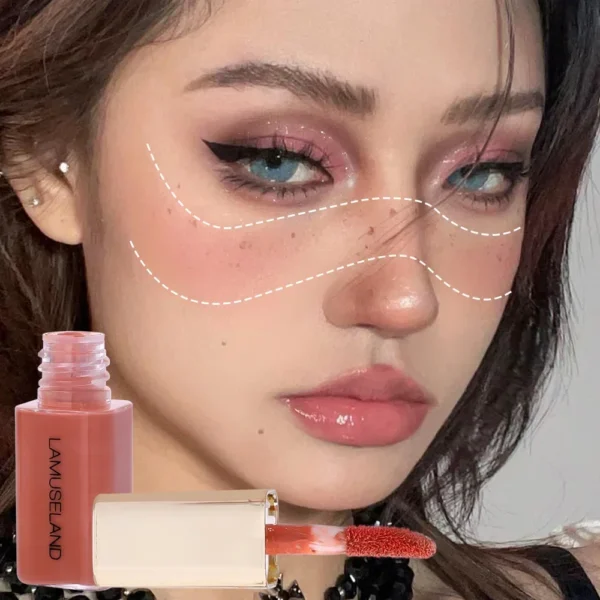 Mini blush líquido fosco, de longa duração, sedoso, suave, bochecha, blush, iluminador, bastão, maquiagem de contorno à prova d'água - Imagem 2