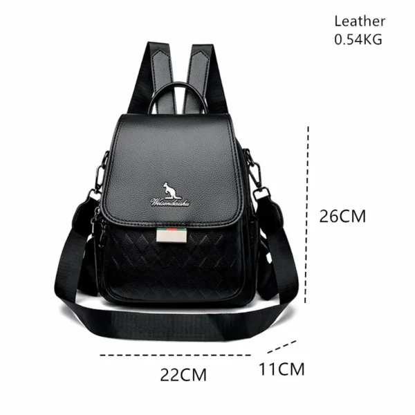 Mochila de couro de alta qualidade moda feminina saco de viagem de alta capacidade - Imagem 4