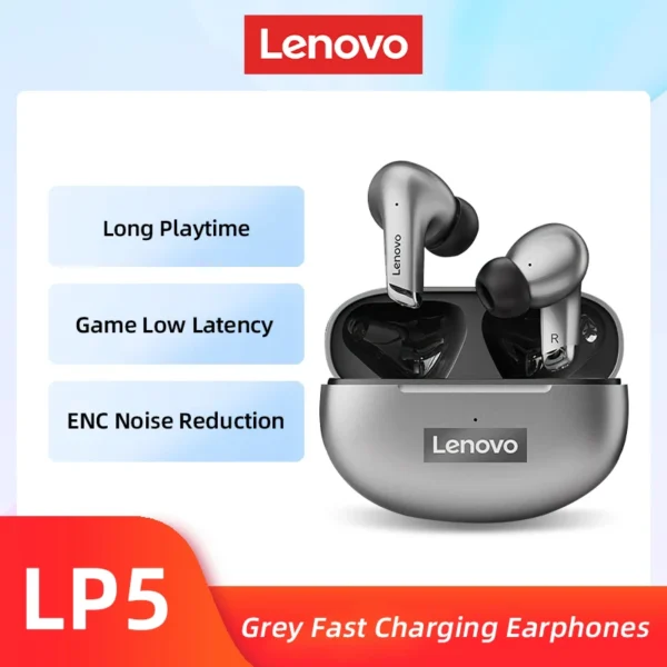 100% original lenovo lp5 sem fio bluetooth fones de ouvido alta fidelidade música com microfone esportes à prova dwaterproof água - Imagem 8