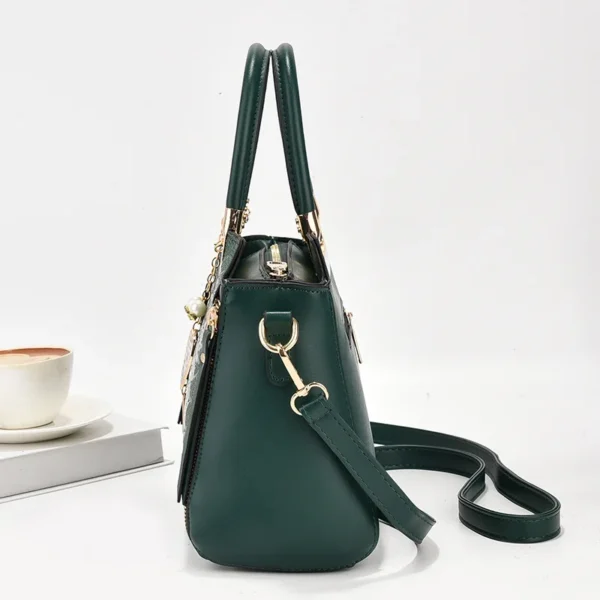 Bolsa crossbody de cor sólida feminina, detalhes trançados - Imagem 2