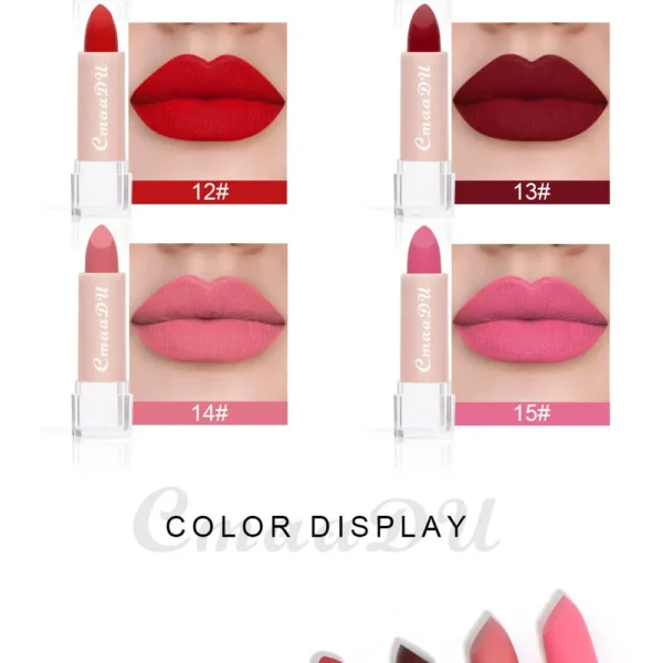Batom Matte  Veludo Líquido Rico Acabamento Fosco Batom Lipgloss à prova d'água - Imagem 4
