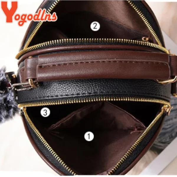 Bolsa de ombro para mulheres designer de alça superior de couro PU. - Imagem 4