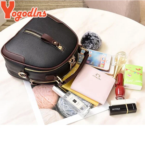 Bolsa de ombro para mulheres designer de alça superior de couro PU. - Imagem 5