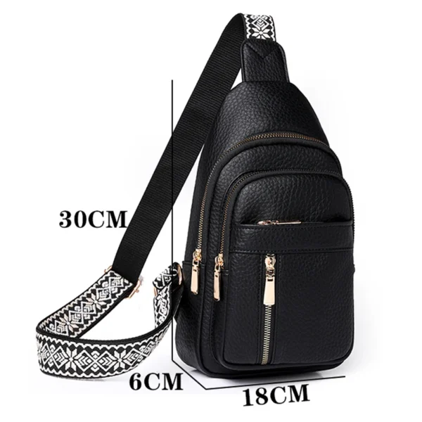 Bolsa de peito de couro do plutônio casual crossbody - Imagem 2
