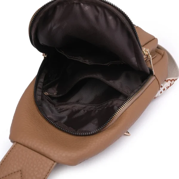 Bolsa de peito de couro do plutônio casual crossbody - Imagem 6