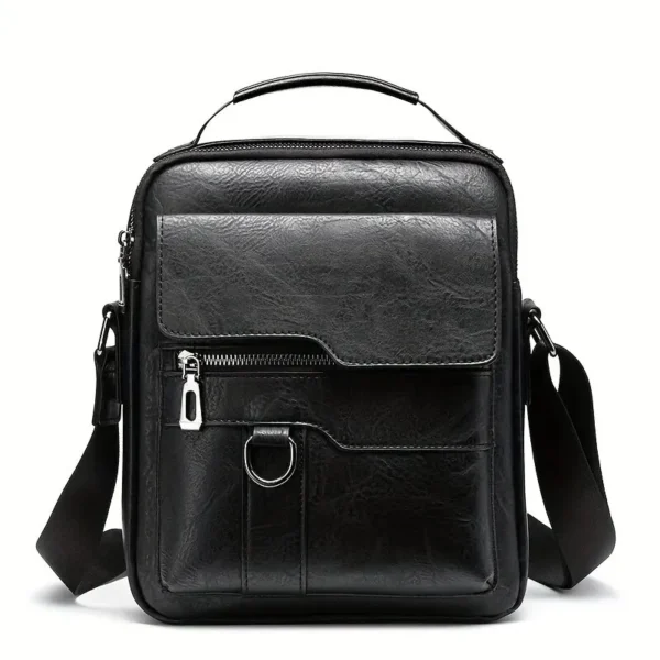 Bolsa de Ombro de Couro PU para Homens, Bolsas Crossbody, Business Flap, Mala Mensageiro Sólida Masculina, Bolsa de Viagem para iPad, 9.7 ", Brand - Imagem 7