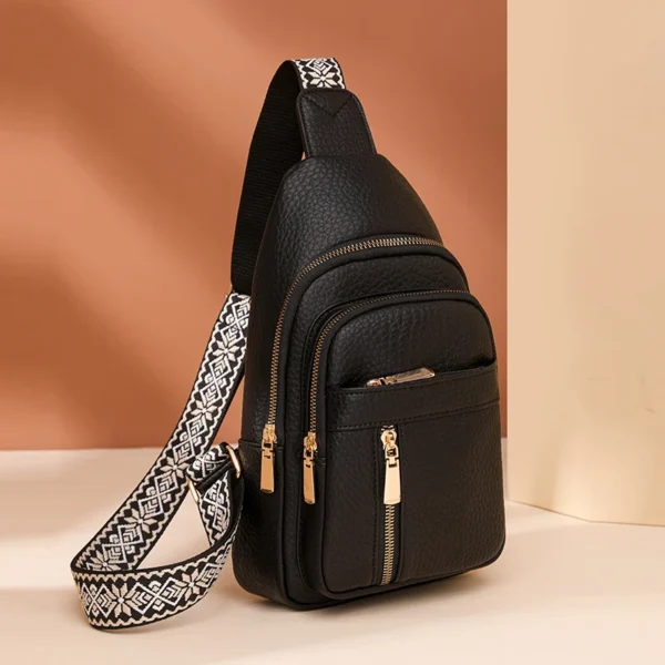 Bolsa de peito de couro do plutônio casual crossbody - Imagem 4