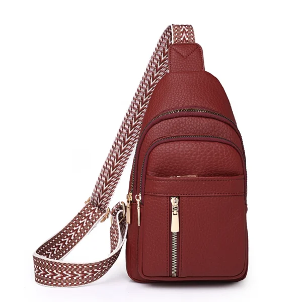 Bolsa de peito de couro do plutônio casual crossbody - Imagem 10
