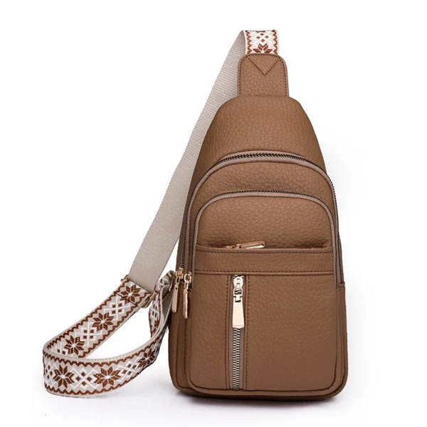 Bolsa de peito de couro do plutônio casual crossbody - Imagem 9