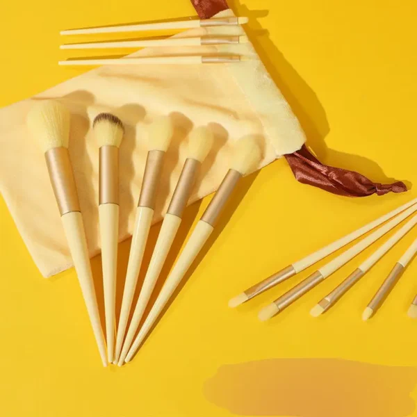 13 pçs pincéis de maquiagem conjunto sombra de olho fundação feminino escova cosmética sombra blush beleza macio compõem ferramentas saco - Imagem 8