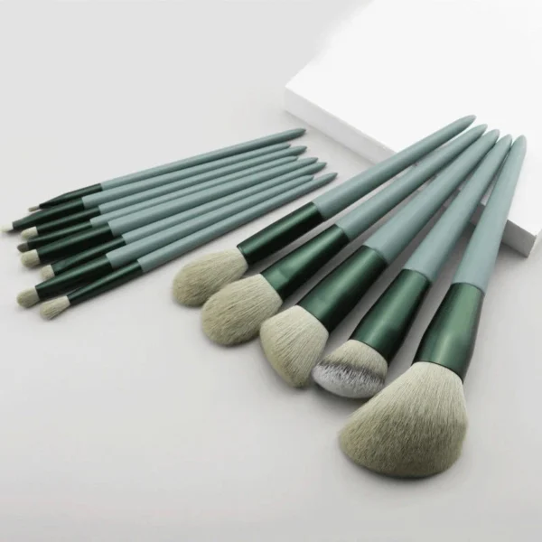 13 pçs pincéis de maquiagem conjunto sombra de olho fundação feminino escova cosmética sombra blush beleza macio compõem ferramentas saco - Imagem 11