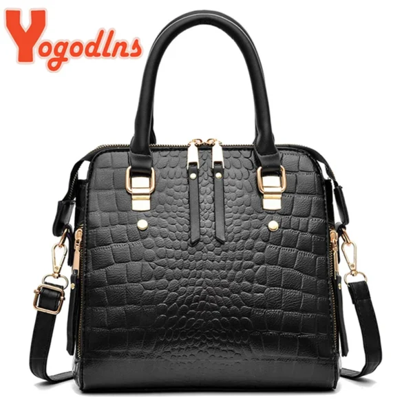 Bolsa Crocodilo couro PU de ombro - Imagem 3