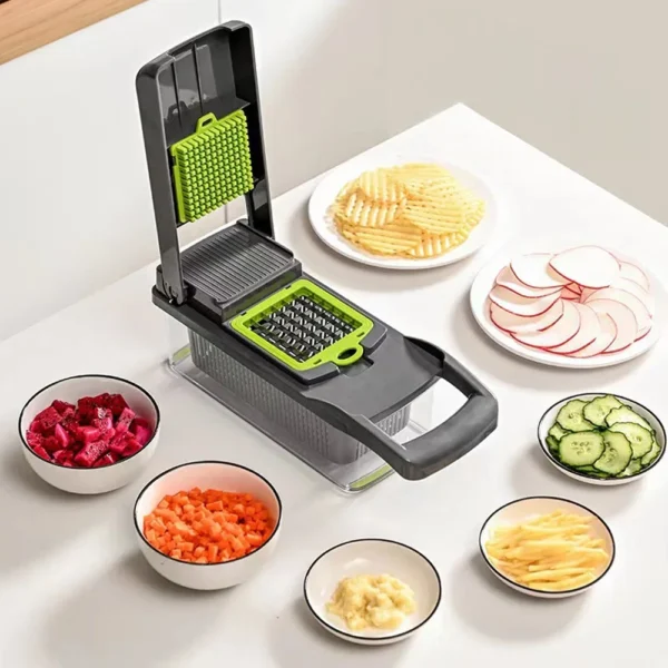 16 em 1 Picador de Vegetais Multifuncional Picador de Cebola Lidar com Grelha de Alimentos Picador de Alimentos - Imagem 6