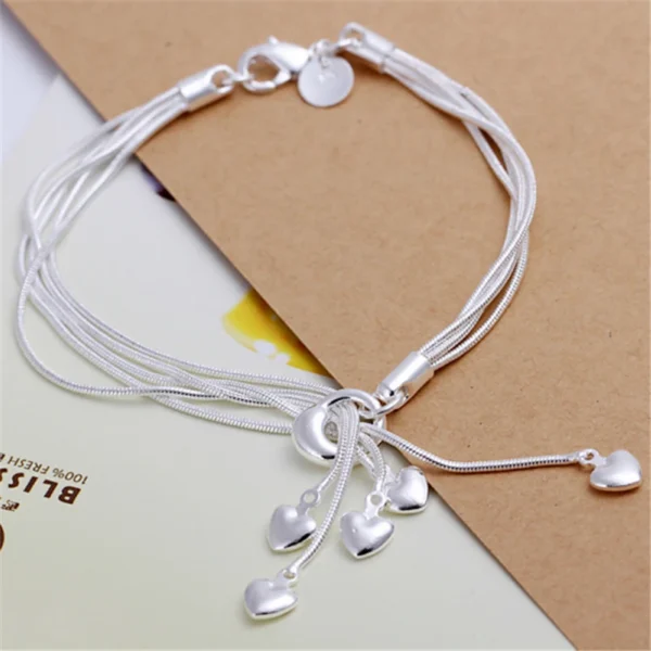DOTEFFIL 925 Prata Esterlina Coração Cobra Corrente Colar Pulseira Brinco Conjunto Para Mulher Casamento Noivado Festa Moda Jóias - Imagem 19