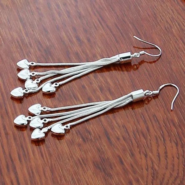 DOTEFFIL 925 Prata Esterlina Coração Cobra Corrente Colar Pulseira Brinco Conjunto Para Mulher Casamento Noivado Festa Moda Jóias - Imagem 22