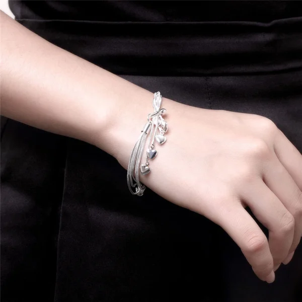 DOTEFFIL 925 Prata Esterlina Coração Cobra Corrente Colar Pulseira Brinco Conjunto Para Mulher Casamento Noivado Festa Moda Jóias - Imagem 18