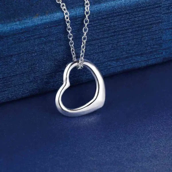 Conjunto de colar com pulseira em prata 925 de coração - Imagem 11