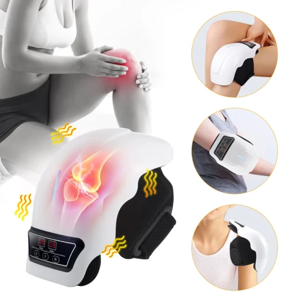 Massageador, suporte para joelho Massagem elétrica de pressão de ar no joelho, airbag, aquecimento, vibração, massagem nas pernas, compressa quente, joelheira. - Imagem 15