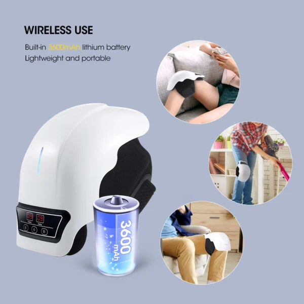 Massageador, suporte para joelho Massagem elétrica de pressão de ar no joelho, airbag, aquecimento, vibração, massagem nas pernas, compressa quente, joelheira. - Imagem 11