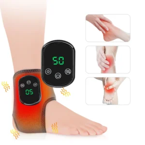 Dispositivo de terapia de luz vermelha infravermelha para tornozelo, para dor nas articulações, compressa quente, 3 modos de vibração, massageador de pés