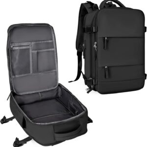 Mochila de viagem coowoz unissex, grande, mala de mão, mochila para trilha, Preto, Large